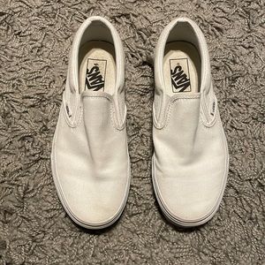 White slip on vans size 7 womens
